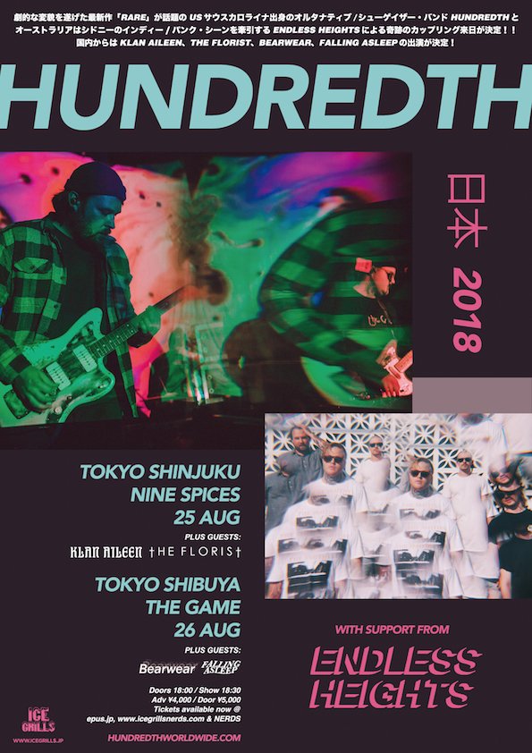 HUNDREDTH / ENDLESS HEIGHTS Japan Tour 2018