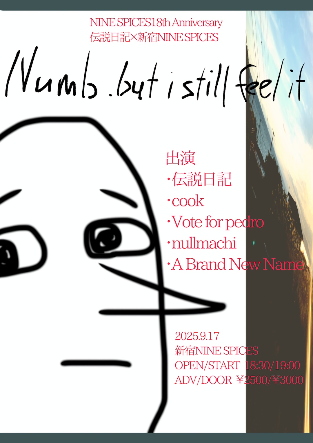 伝説日記×NINE SPICES 企画「numb,but i still feel it」-NINE SPICES 18th ANNIVERSARY-
